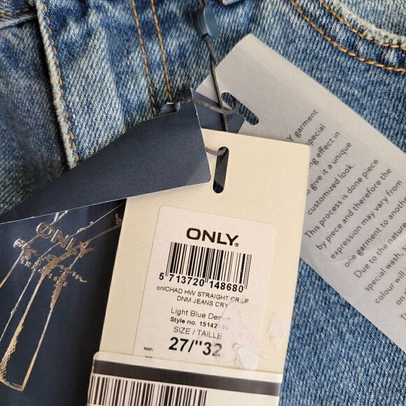 ONLY Jeans High Waist straight Cropped size 27 4 - Picture 5 of 12